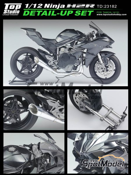 Kawasaki Ninja H2R. Detail up set in 1/12 scale manufactured by Top Studio  (ref. TD23182)